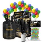 Hlium grande bouteille gaz dhlium pour 50 ballons + lot 50 ballons biodgradables multicolore + ruban ...