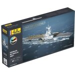 Heller - coffret prestige maquette bateau porte avions charles de gaulle avec accessoires (colle peintures ...