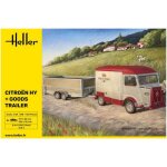Heller - maquette camionnette citroen hy + goods trailer heller50331 1:24 maquette char promo - ref : ...