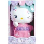 Hello kitty kimono kawa peluche + - 22 cm - jemini - version kawa avec kimono rose et tongs.
