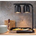 Chauffe - plat - hendi - portique chauffe - plat - 2 lampes infrarouges - aluminium - noir