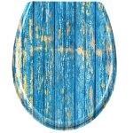 Abattant wc - hengmei - mod�le bleu - soft close - charni�res en acier inoxydable - universel