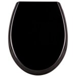 Abattant wc - hengmei - noir - soft close - charni�res en acier inoxydable - universel
