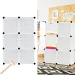 Hengmei armoire de rangement diy �tag�re syst�me penderie � monter soi - m�me 6 bo�tes avec porte blanc ...