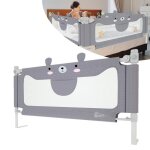 Hengmei barri�re de lit r�glable en hauteur 150 cm protection anti - chute pour b�b� et enfant