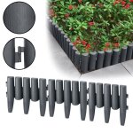 Bordure de jardin - hengmei - aspect bois - anthracite - 28 x 24 cm - lot de 10