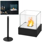 Chemin�e de table � l�thanol hengmei - blanc et noir - avec pierres d�coratives