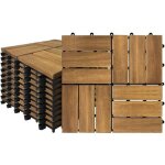 Hengmei dalles bois balcon 30 x 30 cm lot de 22 pour dalles terrasse 2 m� verrouillage � encliquetage ...