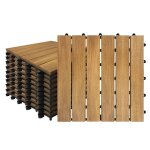 Hengmei dalles bois balcon avec fermeture � pression 30 x 30 cm lot de 22 pour dalles jardin 2 m� type ...