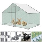 Enclos poulailler ext�rieur - hengmei - 3 x 2 x 2 m - acier galvanis� - toit en pe