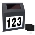 Hengmei num�ro de maison lumineux solaire avec 2 led applique murale en acier inoxydable (anthracite) ...