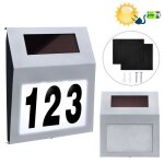 Num�ro de maison lumineux solaire - hengmei - argent - 2 led - �tanche - r�sistant � la chaleur