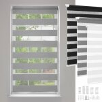 Hengmei store enrouleur z�br� double sans per�age store occultant 70x120cm gris