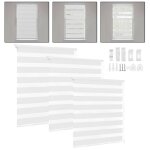 Hengmei store enrouleur z�br� double sans per�age store occultant blanc 70x120cm