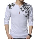 Henley shirt homme - zewow - slim - manches longues - blanc Henley shirt homme - zewow - slim - manches longues - blanc