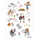 Herma autocollants d�cor petite ferme - papier autoadh�sifs multicolores 3 feuilles (3�24) 120 x 84 mm ...