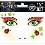 Herma autocollant visage coccinelle paillettes ? tatouage facial pour enfants & adultes (d�s 3 ans)