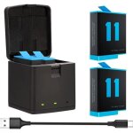 Hero 9 / 10 / 11 batteries 2 - pack et chargeur 3 canaux compatible avec gopro hero 9 black gopro hero ...
