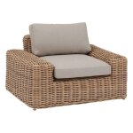 Hesp�ride - fauteuil de salon de jardin en r�sine tress�e savinia - marron tahini