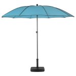Hesp�ride - parasol droit rond bogota - inclinable - diam. 250 cm - bleu �meraude