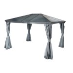 Hesp�ride - pergola belize en aluminium et polycarbonate - l. 360 x 300 cm - graphite