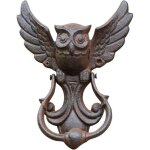 Heurtoir de porte - zvd - hibou - fonte robuste - installation facile - vintage marron