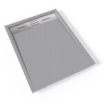 Hiemal inox receveur de douche aspect pierre + bonde inox couleur - gris mod�le - 80 x 120 cm