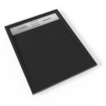 Hiemal inox receveur de douche aspect pierre + bonde inox couleur - noir mod�le - 70 x 90 cm