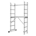 High echelle 2 plans en aluminium modulable chafaudage escabeau plateforme de travail 7 marches