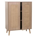 Highboard hwc - m38 commode armoire sideboard compartiments de rangement kubu rotin bois 106x80x41cm ...