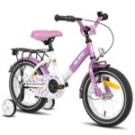 V�lo pour enfants - hiland - 14 pouces - roues assist�es - porte - bagages arri�re - violet