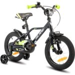 V�lo denfant - hiland - 12 pouces - roues stabilisatrices - freins en v - mixte noir et vert