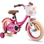 V�los pour enfants - hiland - mod�le r�tro d�contract� - roues 14 pouces - panier � v�lo - 3 - 5 ans