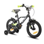 V�lo denfant - hiland - 16 pouces - roues stabilisatrices - freins en v - noir et vert