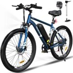 Hitway v�lo �lectrique vae bleu vtt �lectrique 26 x 3. 0 ville e - bike batterie au lithium amovible ...