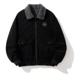 Hiver blouson homme velours ctel double polaire casual veste chaude epaisse couleur unie