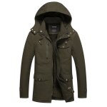 Hiver  capuche veste homme de plus velours pais longue manteau homme