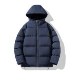 Hiver doudoune homme capuche chaude casual veste zippee epaisse confortable couleur unie pour automne ...