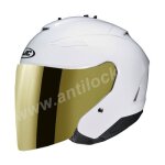 Hjc is33 ii blanc avec visi�re miroir or