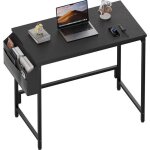 Hlonone 80 cm x 40 cm petit bureau informatique avec sac de rangement structure m�tallique pour chambre ...