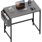 Hlonone 80 cm x 50 cm petit bureau informatique avec sac de rangement structure m�tallique pour chambre ...