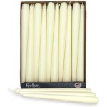 Bougies coniques - hofer - lot de 30 - ivoire - 7 heures - cire anti - goutte - non parfum�es