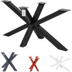 Holzbrink pied de table spider en m�tal - industriel - table basse - 98x58x43cm (lxlxh) - acier brut