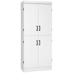 Armoire de cuisine - buffet salle � manger - homcom - 4 portes 6 �tag�res style moderne - bois - 76x40x177cm ...