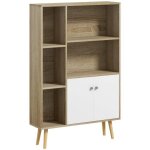Homcom - biblioth�que - bois - 80x23. 5x123cm - ch�ne