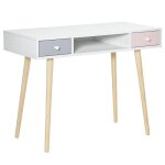 Homcom - bureau enfant - mdf - 100x48x76. 5cm - blanc