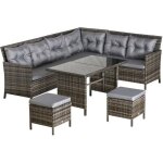 Outsunny - ensemble salon de jardin en rsine tresse - rsine tresse - 110. 5x62x82cm - gris