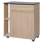 Homcom - desserte - panneaux de particules - 78x39. 5x88. 5cm - ch�ne noir