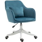 Chaise de bureau - homcom - velours massant coussin lombaire int�gr� r�glable pivotante 360� - velours ...