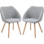 Homcom - chaise - lin - 60x56x79cm - gris